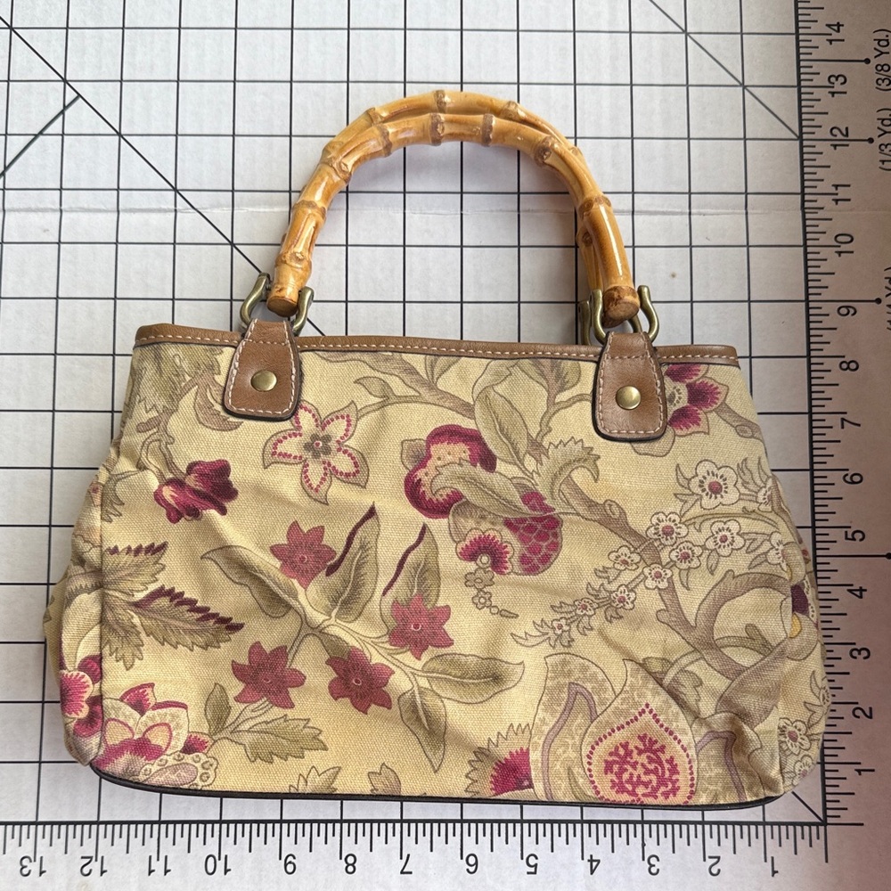 Croft & Barrow Floral Tapestry Bamboo Handle Handbag – Cottagecore Purse